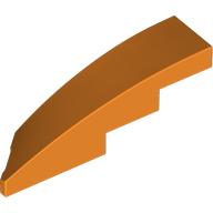 Lego Brick Wedged, Curved 1 x 4 with Stud Notch Right / Orange