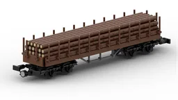 Flatcar with stakes