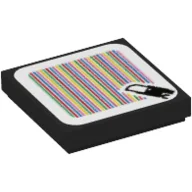 Tile 2 x 2 with Crowber and Barcode Print (Sticker) / Black