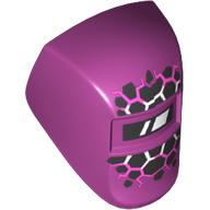 Lego Headwear Accessory Welding Mask with Visor, White Reflection, Black and Dark Pink Cracks print / Magenta