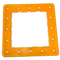 Clikits Frame, Square with 5 x 5 Holes Arrangement / Trans-Flame Yellowish Orange