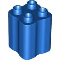 Duplo Brick 2 x 2 x 2 with Indented Sides (Tree Trunk) / Blue