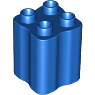 Lego Duplo Brick 2 x 2 x 2 with Indented Sides (Tree Trunk) / Blue