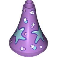 Lego Duplo Building Roof Spire 3 x 3 x 3 with Azure Starfish, Bubbles print