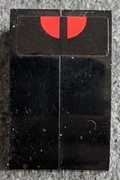 Stickered Assembly 3 x 2 x 1 with 2 Red Quarter Circles on Black Background Pattern (Sticker) - Set 8147