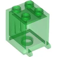 Box 2 x 2 x 2 [Hollow Studs] / Trans-Green