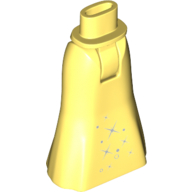 Lego Minidoll Hips and Full Length Skirt with Silver Stars Print / Bright Light Yellow