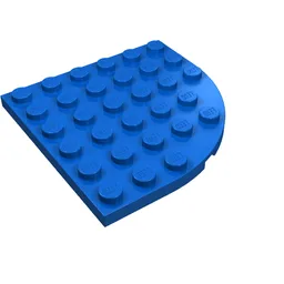 Plate Round Corner 6 x 6 / Blue