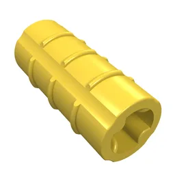 Technic Axle Connector Ridged [with x Hole x Orientation] / Yellow