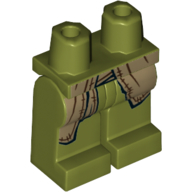 Lego Hips and Olive Green Legs with Dark Tan Tattered Robe Ends Print / Olive Green