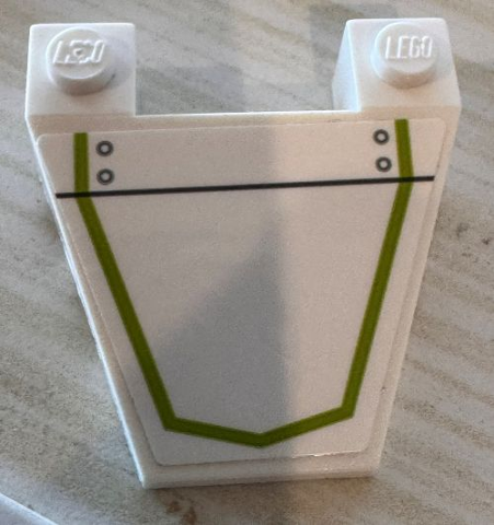 Lego Wedge 4 x 4 Taper with Stud Notches with Lime Stripe, Black Line and Rivets Pattern (Sticker) - Set 75342