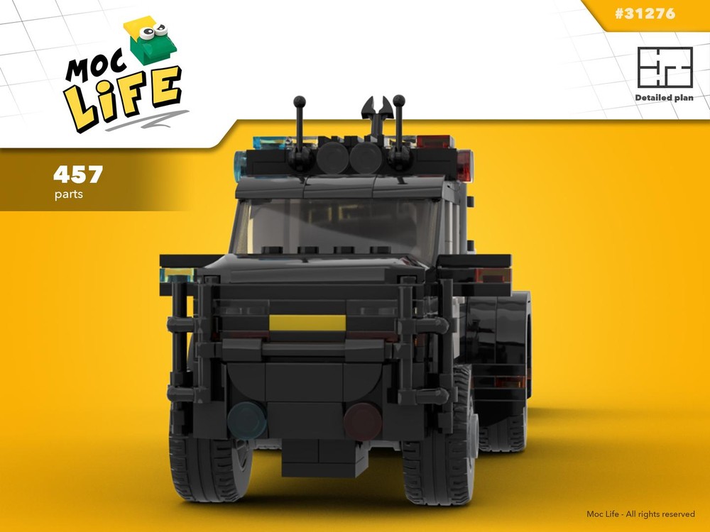 Lego Chevrolet Silverado 3500 quad cab dually police with anti-bomb robot
