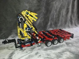 Flat trailer with crane
