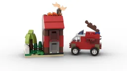 11013 Fire truck and house