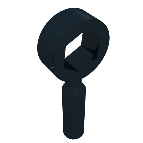 Lego Tool Wrench / Spanner, Box [3-Rib Handle] / Black