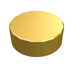 Tile Round 1 x 1 / Metallic Gold