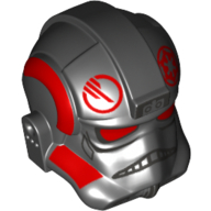 Lego Helmet AT-AT / Tie Pilot, Red Inferno Squad Agent Print / Black