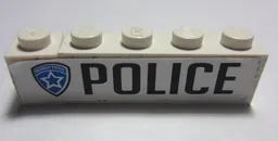 Stickered Assembly 5 x 1 x 1 with 'POLICE' and Highway Patrol Logo Pattern Model Right Side (Sticker) - Set 8681