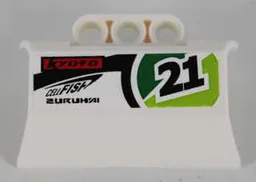 Technic, Panel Engine Block Half / Side Intake with Black '21', 'KYOTO', 'CELLFISH', and 'ZURUHAI' Pattern Model Left Side (Sticker) - Set 8864