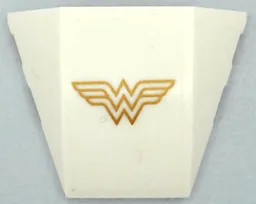 Wedge 4 x 3 Triple Curved No Studs with Gold Wonder Woman Logo Pattern (Sticker) - Set 41239