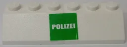 Stickered Assembly 6 x 2 x 1 with 'POLIZEI' on Green Background Pattern (Sticker) - Set 7245
