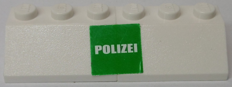 Lego Stickered Assembly 6 x 2 x 1 with 'POLIZEI' on Green Background Pattern (Sticker) - Set 7245