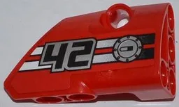 Technic, Panel Fairing # 2 Small Smooth Short, Side B with '42', Filler Cap and 2 Black to White Fade Stripes Pattern (Sticker) - Set 42011