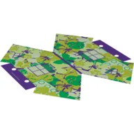 Tent with Jungle Leaves with Dark Purple Trim Print / White