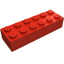 Brick 2 x 6 / Red