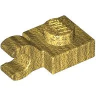 Plate Special 1 x 1 with Clip Horizontal [Thick Open O Clip] / Pearl Gold