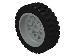 Wheel 30mm D. x 13mm (13 x 24 Model Team), with Black Tire 13 x 24 Model Team (2695 / 2696) / Light Gray