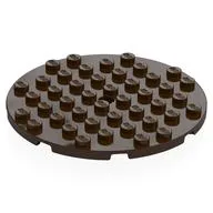 Plate Round 8 x 8 / Dark Brown