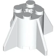 Brick Round 2 x 2 x 2 with Axle Hole and Fins / White
