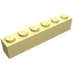Brick 1 x 6 / Light Yellow