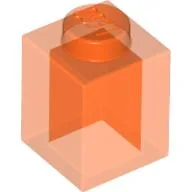 Brick 1 x 1 / Trans-Neon Orange