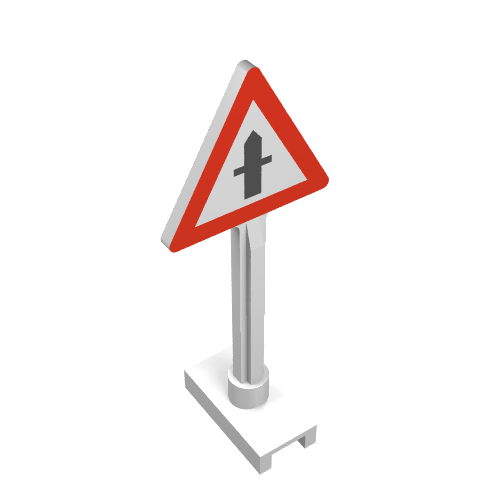 Lego Road Sign Triangle with Road Crossing Print