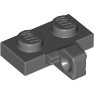 Lego Hinge Plate 1 x 2 Locking with 1 Finger on Side, without Groove / Dark Bluish Gray