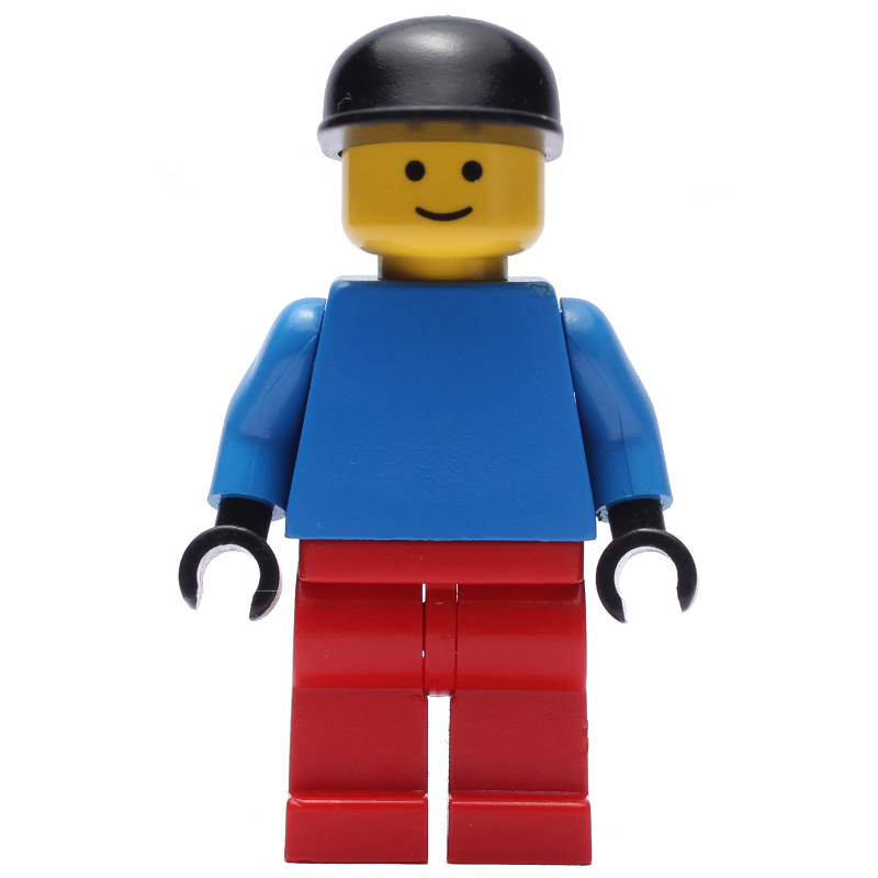 Lego Soccer Player Goalie Blue Torso, Red Legs, Black Cap