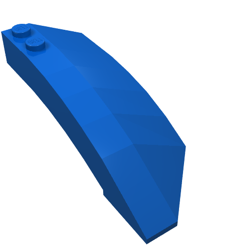 Lego Brick Wedged, Curved 8 x 3 x 2 Open Left / Blue