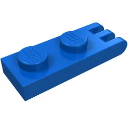 Hinge Plate 1 x 2 with 3 Fingers [Solid Studs] / Blue
