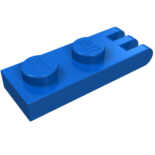Lego Hinge Plate 1 x 2 with 3 Fingers [Solid Studs] / Blue