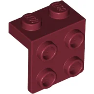 Bracket 1 x 2 - 2 x 2 / Dark Red