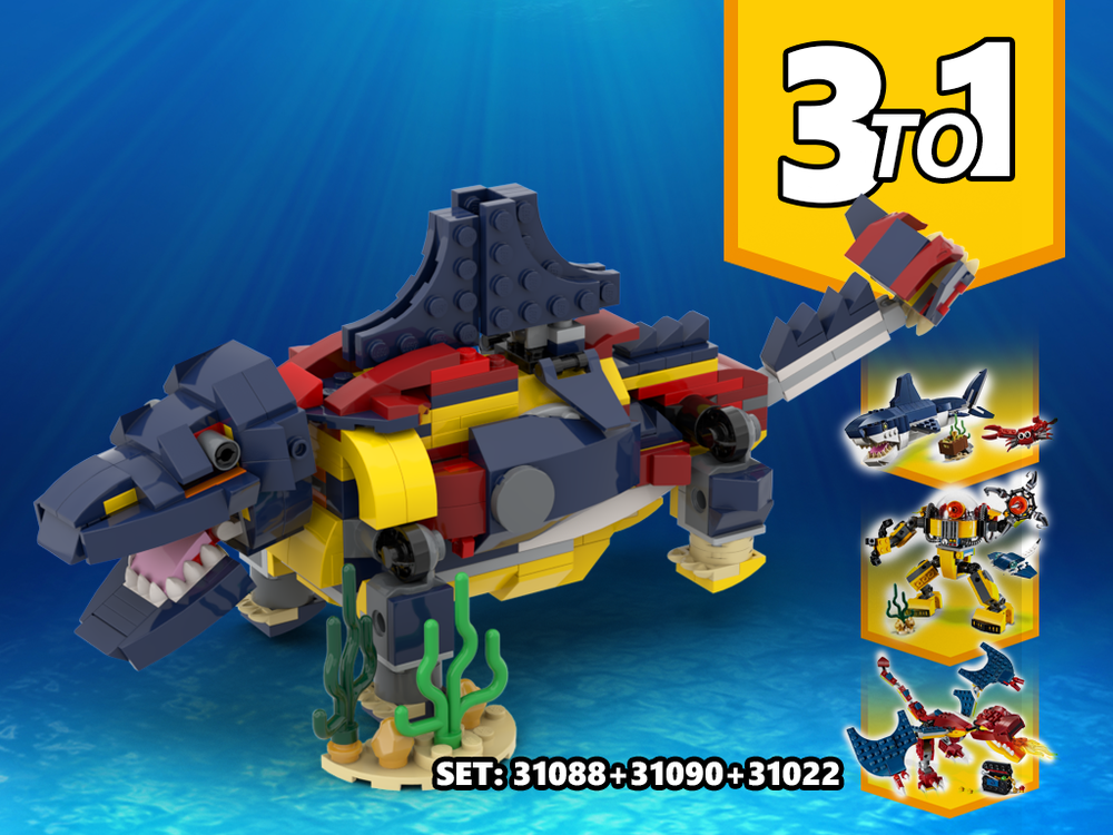 Lego 3 TO 1 Stegosauria Dinosaur Alternative Build | Build from set 31090 + 31088 + 31102