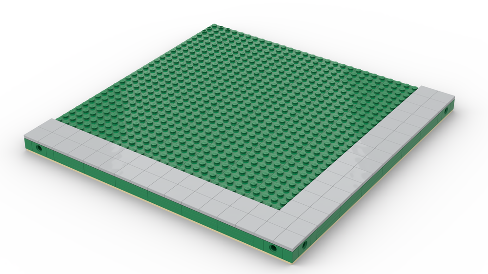 Lego Modular grünflasch mit bürgersteig eck-Version / Modular green area with sidewalk corner version