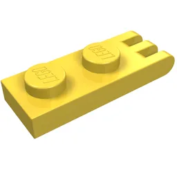 Hinge Plate 1 x 2 with 3 Fingers [Solid Studs] / Yellow