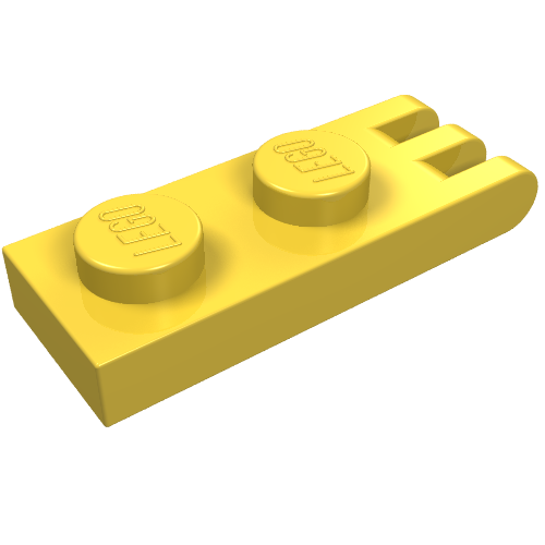 Lego Hinge Plate 1 x 2 with 3 Fingers [Solid Studs] / Yellow
