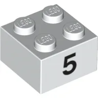 Brick 2 x 2 with Black "5" Print