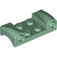 Lego Vehicle Body, Wheel Arch / Mudguard 2 x 4 with Headlights and Curved Fenders / Sand Green