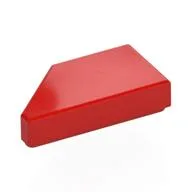Tile 1 x 2 with Stud Notch Right / Red