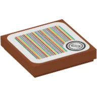 Tile 2 x 2 with Coin and Barcode Print (Sticker) / Dark Orange